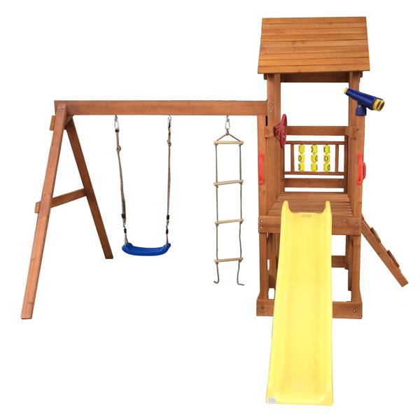 Wooden-Kids-Swing-And-slide-Set-With-Platform2