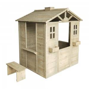 Wooden Cubby House Outdoor For Children With Bench
