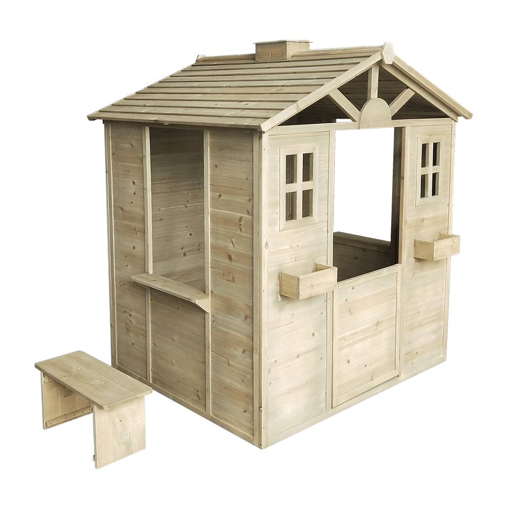 Competitive Price for Dog Kennel - Wooden Cubby House Outdoor For Children With Bench – GHS