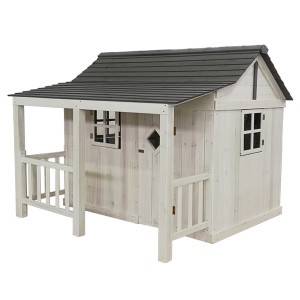 Wooden Cubby Playhouse with Balcony