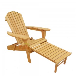 Outdoor Foldable adirondack wood chair with ottoman