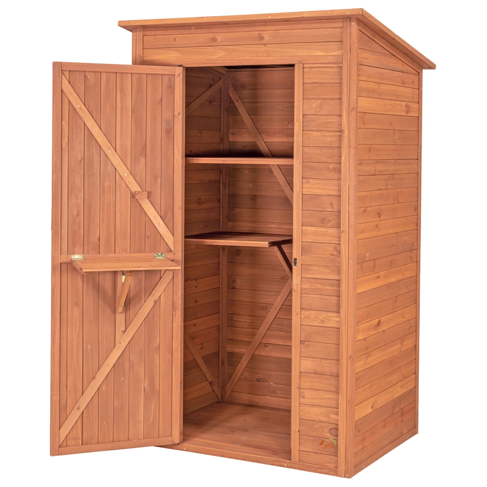 Outdoor Storage Shed Garden Wooden Storage with Single Door (5)
