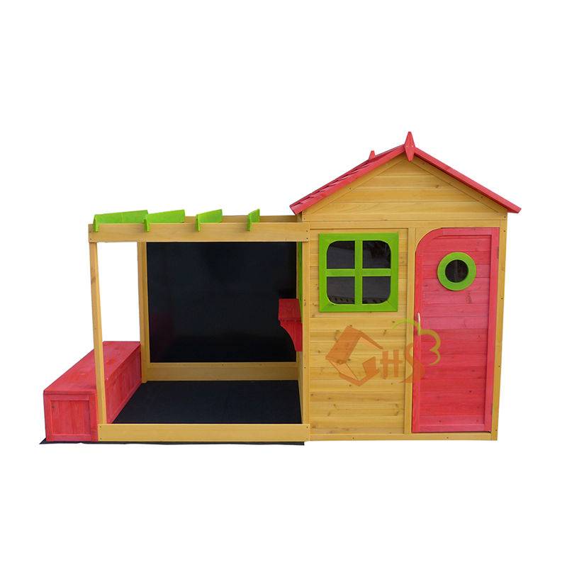 children playhouse with sandbox