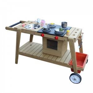 Кухонный набор для приготовления пищи на открытом воздухе, деревянная кухня для детей