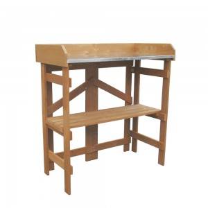 Wood Folding Planting Table With Zinc Surface
