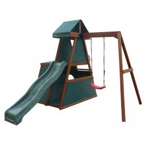 Garden Kids Wooden Swing And Slide Set Playground