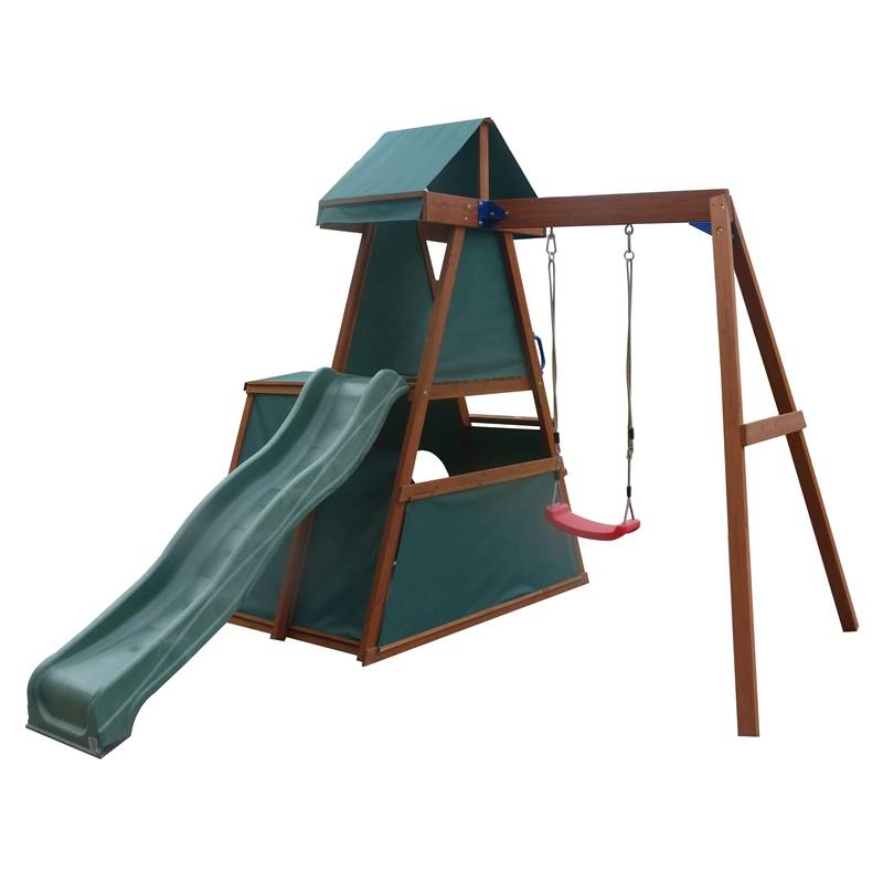 Big discounting Play Kitchen With Running Water - C165 Garden Kids Wooden Swing And Slide Set Playground – GHS