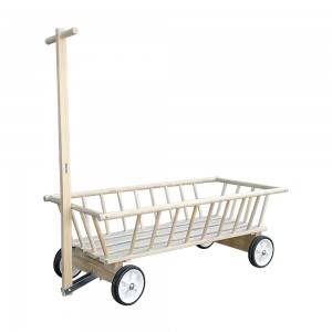 Wooden Kids Pushcart With Wheels