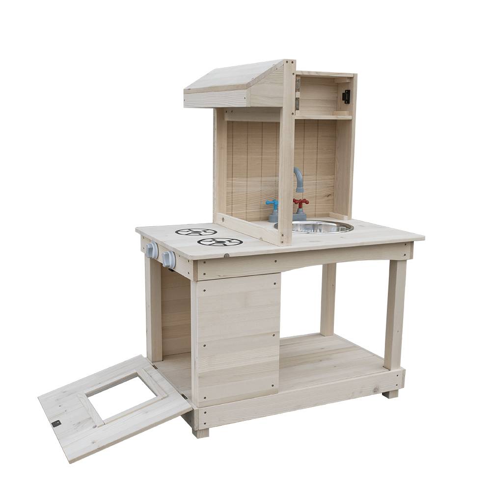 Factory Price For Wooden Play House - Mud Kitchen With Storage and Metal Pot and Tap – GHS