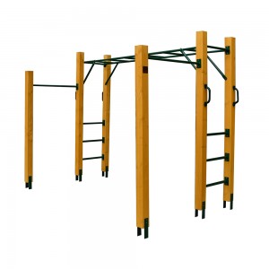 children kids outdoor circuit course warrior monkey bar kit wood and steel monkey bar with gymnastics bar