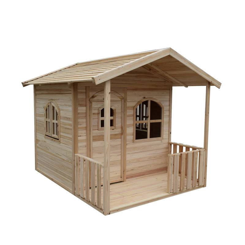 Factory Outlets Plastic Slide And Swing - C017 Wooden Outdoor Children Playhouse with Window and Balcony – GHS