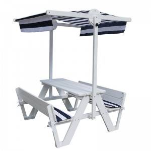 Kids Children Garden Picnic Table Bench Set Outdoor Table with Canopy