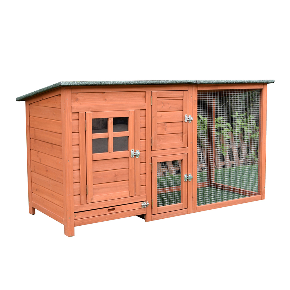 customized color fir wooden chicken coop nesting box metal wire cage asphalt roof Featured Image