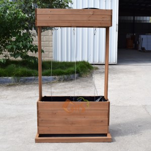 wholesale natural solid wooden planter box raised garden grown bed