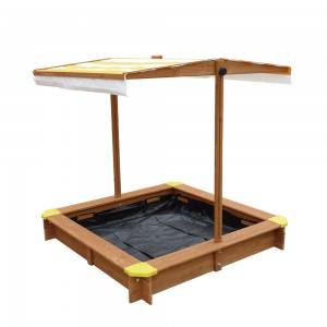 Wooden Sandbox With Canopy