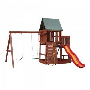 Wooden Kids Swing And Slide Set Outdoor Playsets