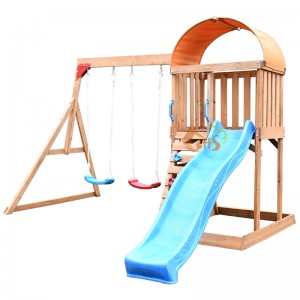 Wooden Swing Set for Kids
