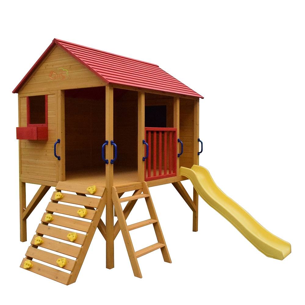 Discountable price Chicken Coop For Layers - 20124 Children Wooden Outdoor Playhouse with Slide for Role Play – GHS