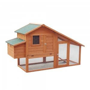 Weather-Proof Wood Chicken Coop With Storage And Tiered Space