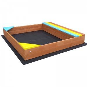 Wood Sandpit with Seats and Storage For Kids