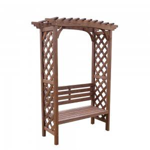 Wooden Lattice Garden Arch With Chair