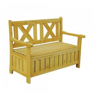 Garden Patio Wooden Storage Chair Bench