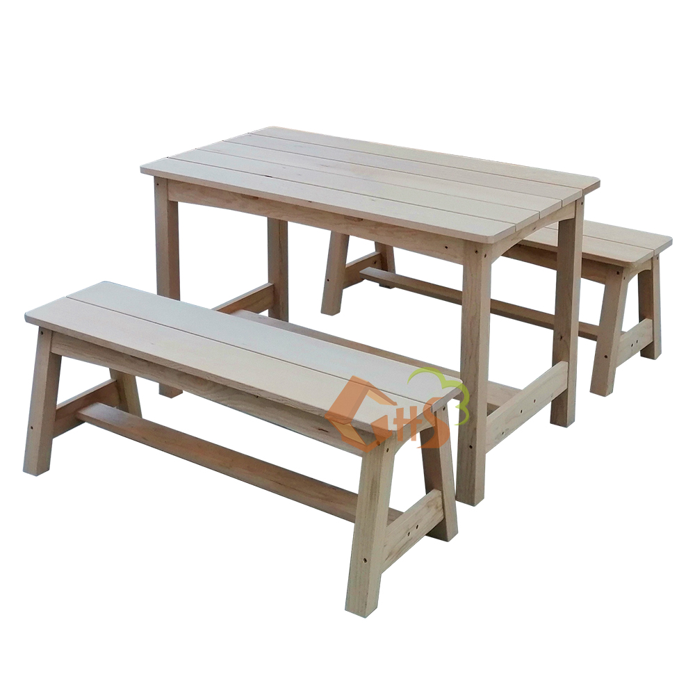 Wooden Kids Outdoor Indoor Children Table Bench Set Featured Image