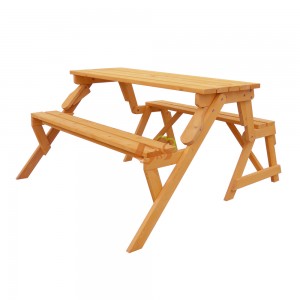 2 in one wooden garden outdoor foldable folding picnic table