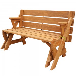 2 in one wooden garden outdoor foldable folding picnic table