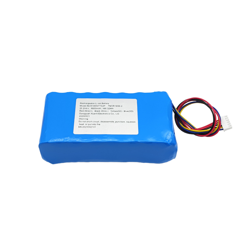 25.2V Cylindrical lithium battery, 18650 6600mAh Communication equipment lithium battery