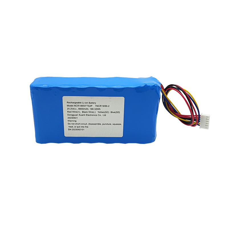 25.2V Cylindrical lithium battery, 18650 6600mAh Communication equipment lithium battery