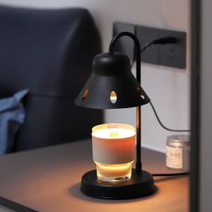 Kaarswarmerlamp, compatibel met Yankee Candle grote pot, metaal, 110-120V, dimbare kaarsensmelter, kleine en grote potkaarsen (zwart)