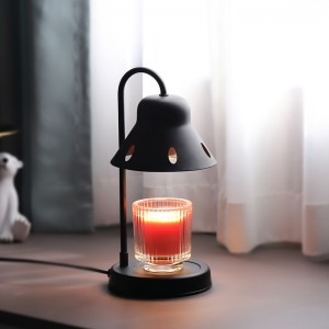 Ohrievacia lampa na sviečky, kompatibilná s veľkou nádobou Yankee Candle, kovová, 110-120 V, stmievateľná taviaca nádoba na sviečky, malé a veľké sviečky (čierna)