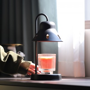 Stearinlysvarmerlampe, kompatibel med Yankee Candle, stor krukke, metall, 110-120V, dimbar stearinlys, liten og stor krukkelys (svart)