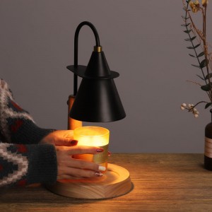 Modernong Adjutsing Wood Candle warmer lamp sa balay sa night light fragrance wax warmer