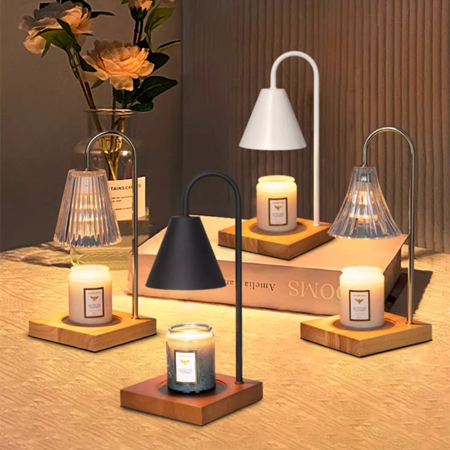 Електрично дрво во стил на модерна ламба затоплување со свеќи Домашен декор на мирис горилник за арома со GU10 халогена сијалица за топење восок без дим