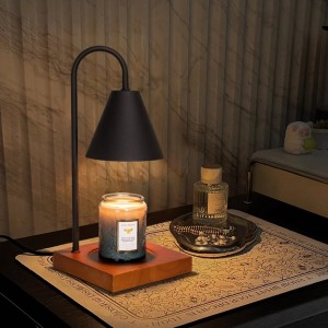 Electric Wood class style modernong candle warmer lamp home decora fragrance aroma burner na may GU10 halogen light bulb wax melter walang usok na natutunaw