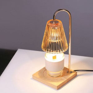 Glass stearinlysvarmerlampe med 2 pærer kompatibel med krukkestearinlys Vintage elektrisk stearinlyslampe Dimbar stearinlyssmelter som smelter for duftvoks
