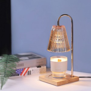Glass Candle Warmer Lamp na may 2 Bulbs Compatible sa Jar Candles Vintage Electric Candle Lamp Dimmable Candle Melter Top Natutunaw para sa Scented Wax