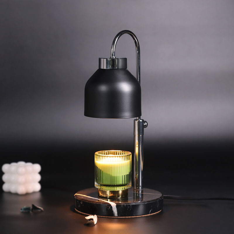 Винтидж нагревател за свещи с димер и мраморна основа Регулируема лампа за свещи за различни размери свещи – Нагревател за восък – Модерен декор за всекидневна, спалня и офис – Топилник за свещи