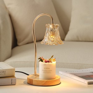Nowy szklany kwiat w stylu romantycznym elektryczny podgrzewacz do świec lampa stołowa świetny prezent i dekoracja wnętrz oświetlenie salonu walentynkowy prezent bezpłomieniowy palnik zapachowy kreatywny prezent dla przyjaciół