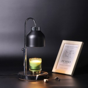 Vintage Candle Warmer w/Dimmer & Marble Tushen Fitilar Candle Daidaitacce don Girman Candle Daban-daban - Kakin Warmer - Ado na Zamani don Zaure, Bedroom, & Office - Candle Melter
