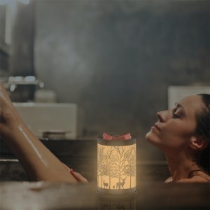 Αρωματικό Κερί Λιώνει Θερμότερο με 7 Χρώματα Φωτιστικό Λάμπας Αρωματικό Κερί Θερμότερο Καυστήρα Κεριού Λιωμένο Κερί Cube Melter Κλασικό σχέδιο ελαφιού πευκοδάσους για διακόσμηση σπιτιού, γραφείου και δώρων