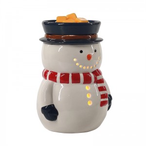 Quentador de fragancias Frosty Illumination - Decoración do ambiente navideño do boneco de neve