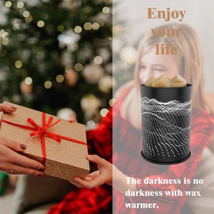 ក្រមួនដែករលាយ Warmer Candle Wax Warmer for Scented Wax Melter Electric Wax Burner Wax Melts Wax Cubes Black Candle Lamp for Home Office Decor(ភ្នំ)