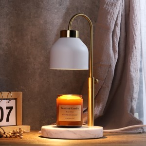 Moderna okrugla električna lampa za grijanje svijeća na bazi prirodnog mramora