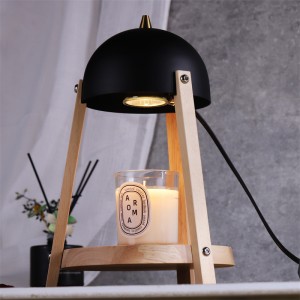 Natural nga Rubber Wood Candle Warmer Lamp