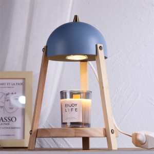 Lampe chauffe-bougie en bois de caoutchouc naturel