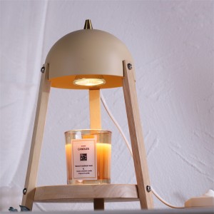 Natural Rubber Wood Candle Warmer Lamp