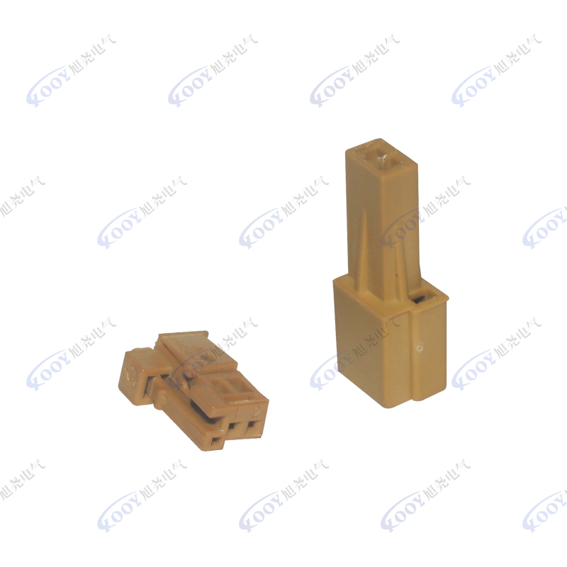 Factory direct sale ginger yellow 2 holes 1-1418639-1 car connector